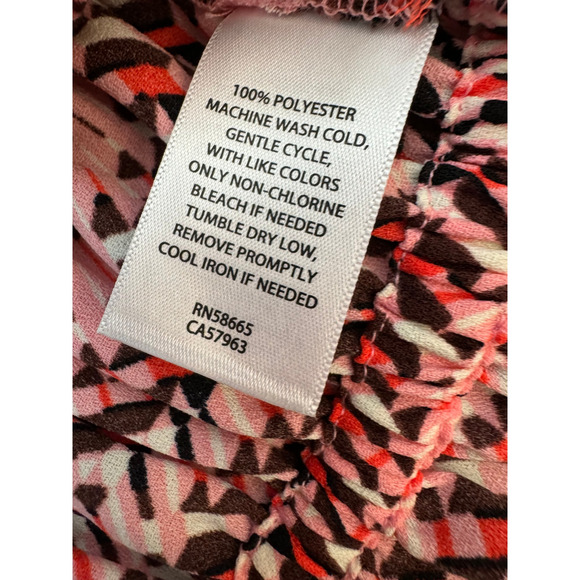 OPEN EDIT NORDSTROM ~ Geo Print Shirring Detail Square Neck Top STRETCHY M - Picture 8 of 10